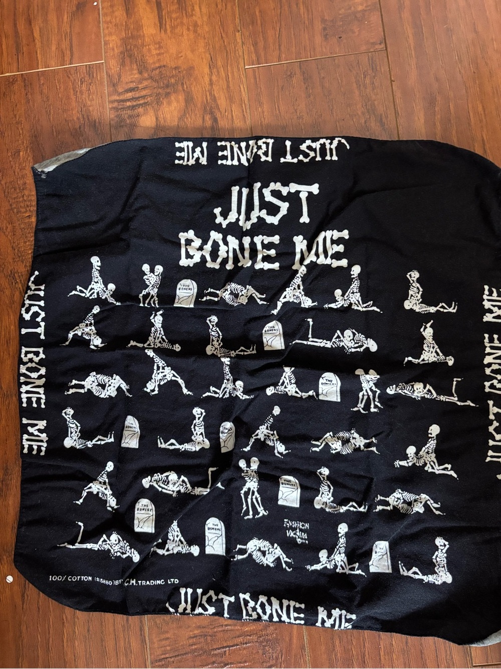Just Bone Me Black Skeleton Print Home Wall Art Tapestry